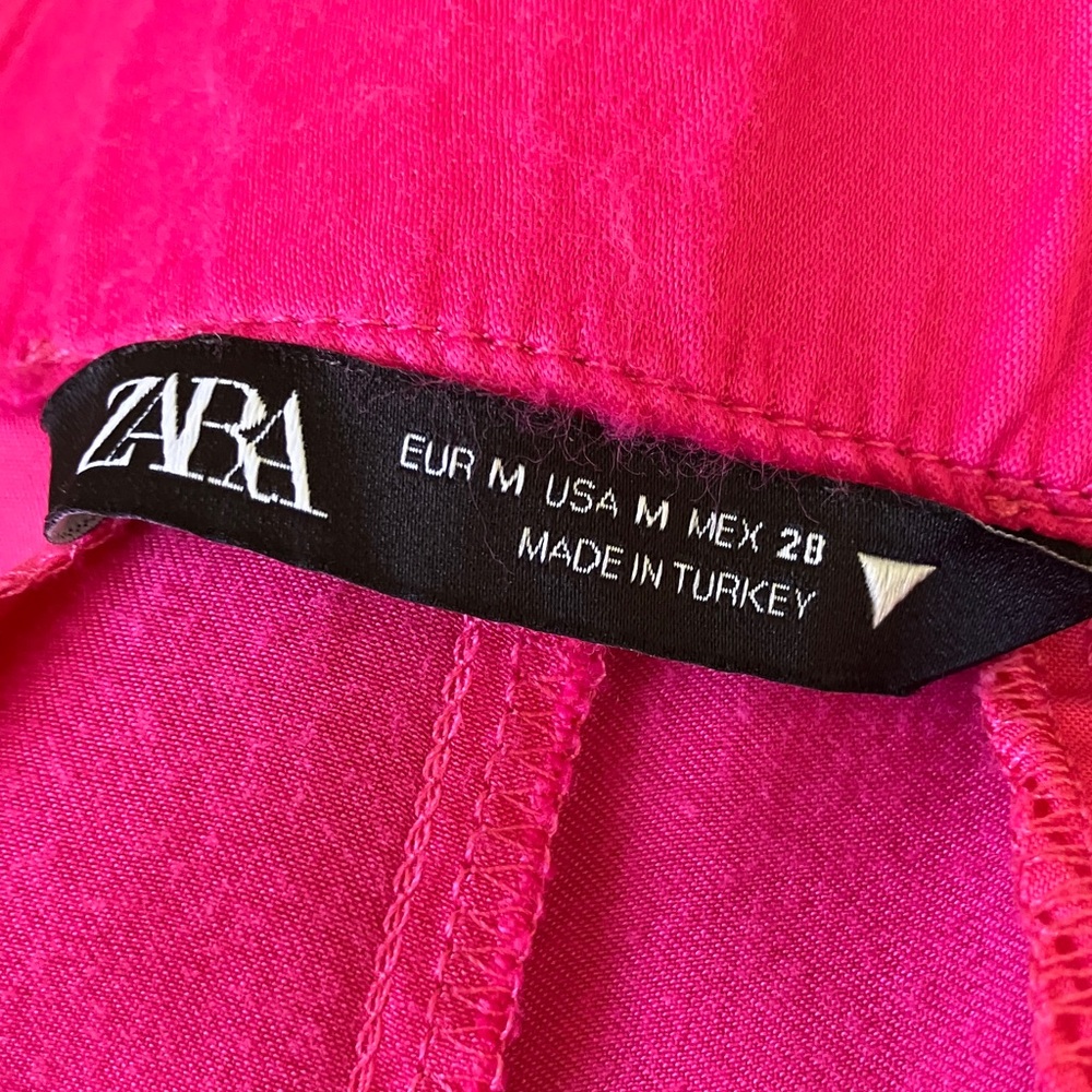 Zara bright pink high waisted, wide leg, soft pants size M great condition used - Picture 4 of 5